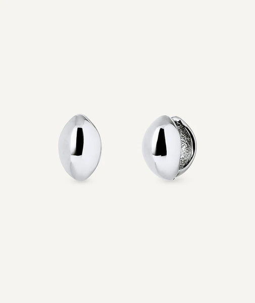Zarcillos de aro ovalados Clor 16 mm plata