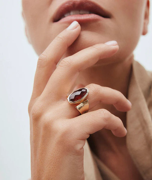 Anillo ancho Honey con Hydro Marrón