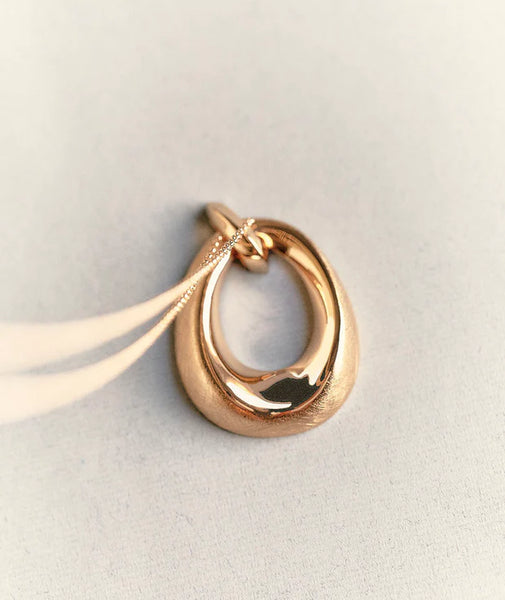 Colgante oval volumen textura Dual