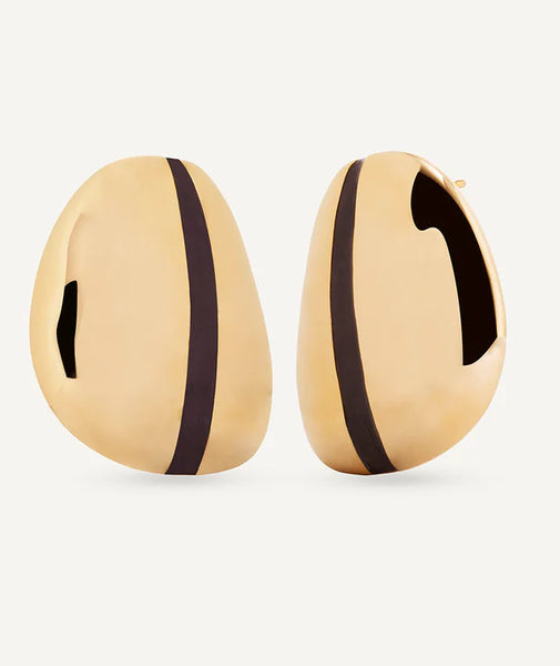 Zarcillos volumen Horizonte con Esmaltes marrón