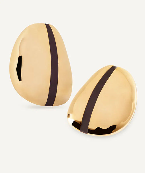 Zarcillos volumen Horizonte con Esmaltes marrón