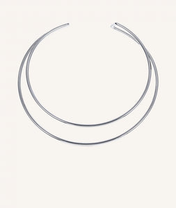 Choker Rígido Doble Plata