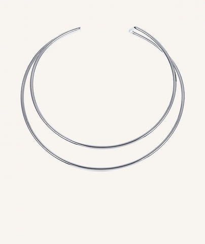 Choker Rígido Doble Plata