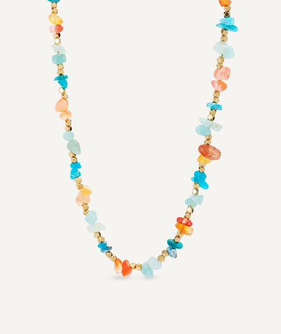 Collar Ona con Piedras Naturales Tricolor