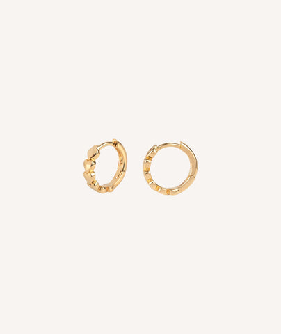 Zarcillos colección Esenciales Chapado Oro 18 Kt aro corazón