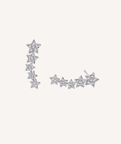 Pendientes trepadores estrellas circonitas