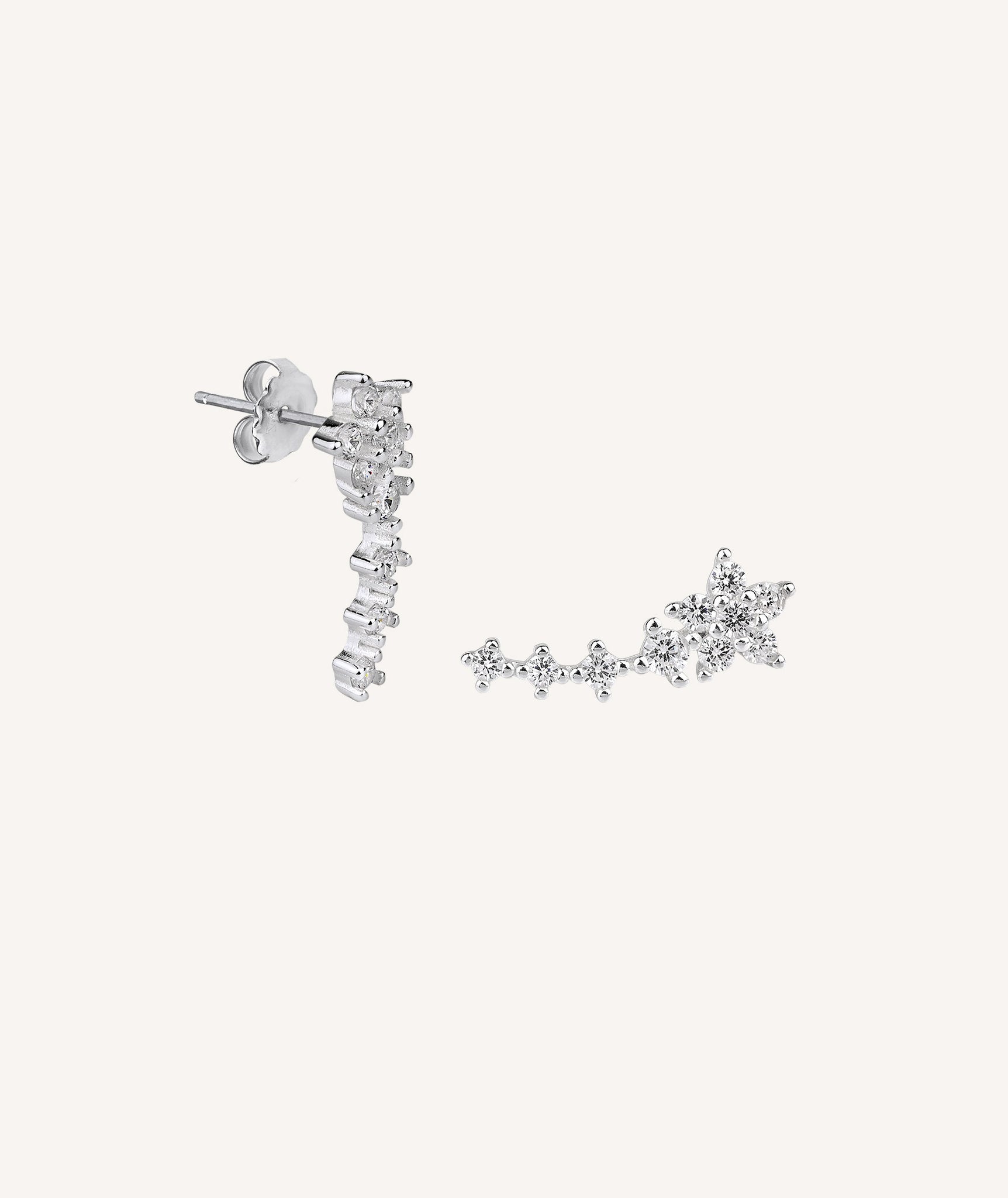 Zarcillos trepadores estrellas con circonitas