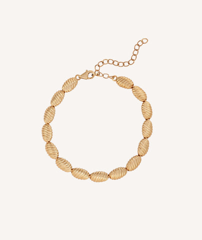 Pulsera Chapado Oro 18 Kt motivos con relieve