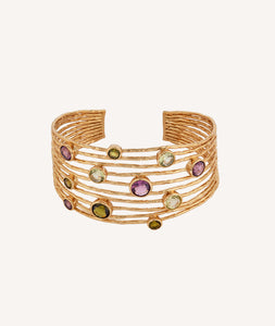 Pulsera Guida rígida ajustable con piedras naturales