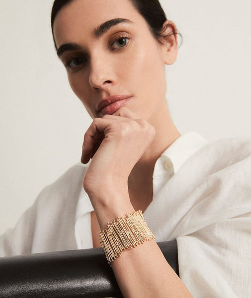 Pulsera Redosa chapado Oro 18 Kt tiras