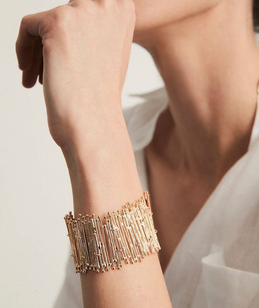 Pulsera Redosa chapado Oro 18 Kt tiras