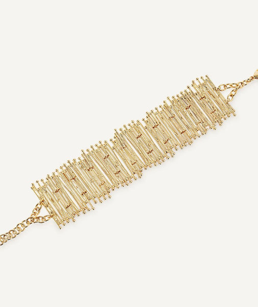 Pulsera Redosa chapado Oro 18 Kt tiras