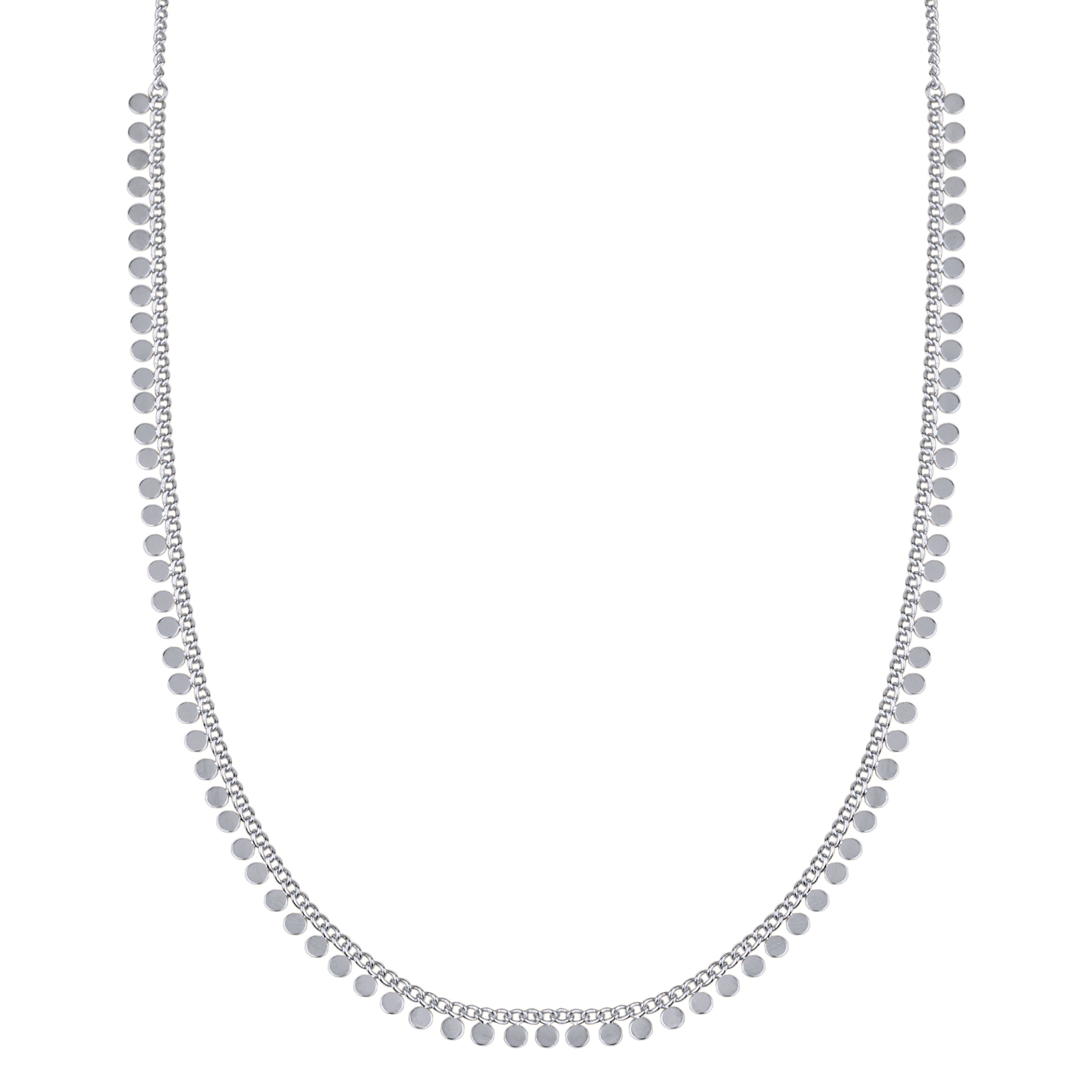 Collar Acabado Plata Circulos 38+6CM