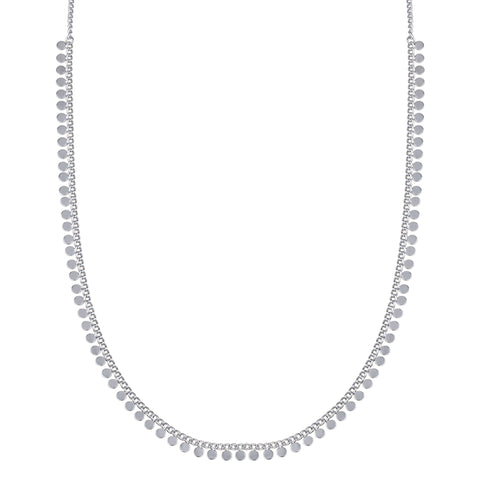 Collar Acabado Plata Circulos 38+6CM