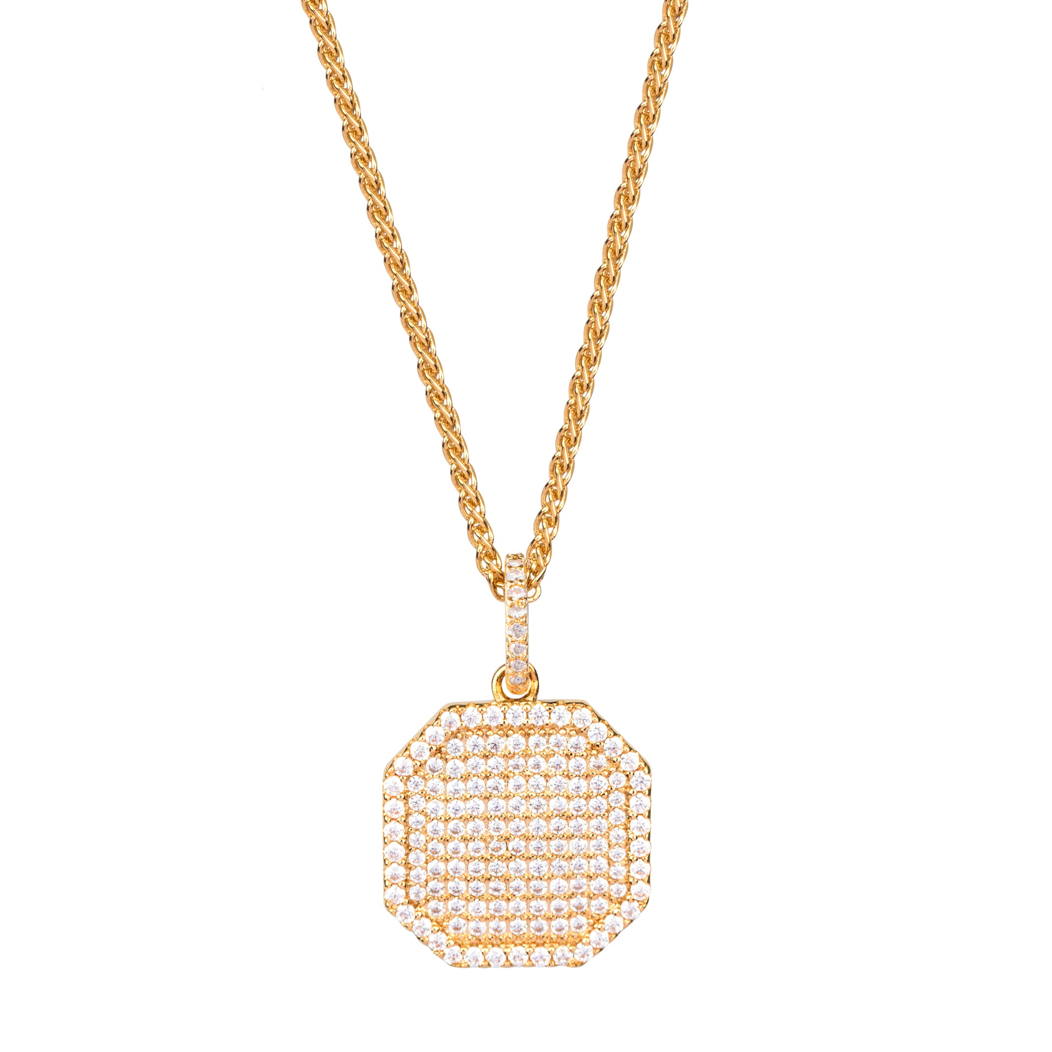 Collar 16MM CZ CADENA 38+5CM CHAPADO