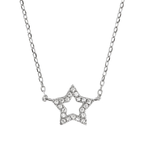 Collar Plata Rodiada estrella Circonitas