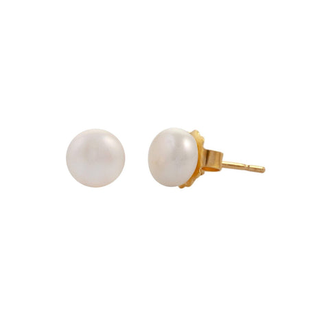 Zarcillos Perla cultivada acabado en Oro 18 Kt 7mm