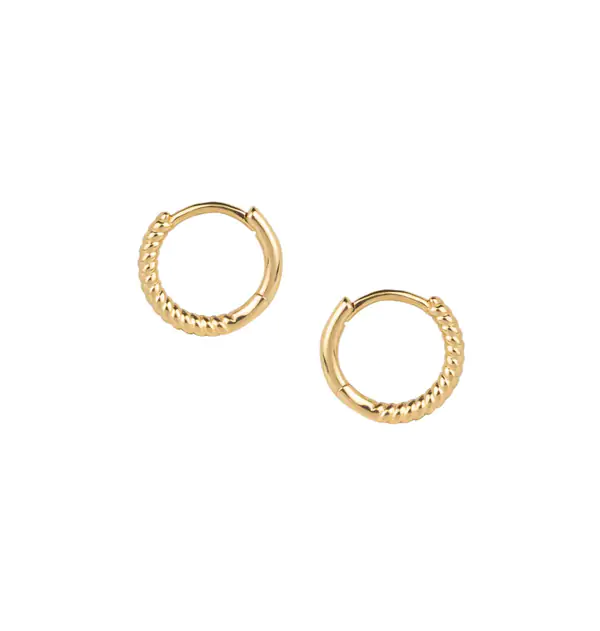 Zarcillo acabado en Oro 18 Kt Aro espiral 12mm
