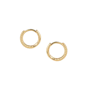 Zarcillo acabado en Oro 18 Kt Aro espiral 12mm