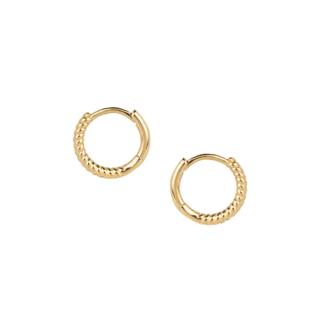 Zarcillo acabado en Oro 18 Kt Aro espiral 12mm