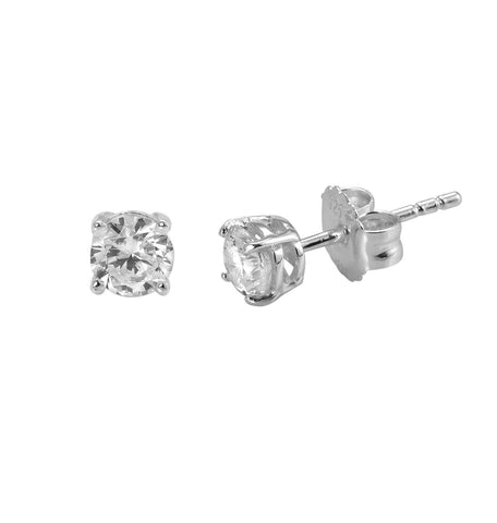 Zarcillos Plata Circonita garra 4,5mm