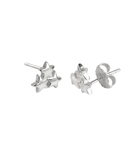 Zarcillos Plata estrellas triángulo
