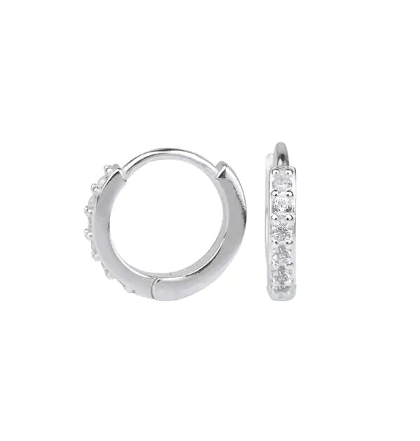 Zarcillo Aro Plata articulado Circonitas mini