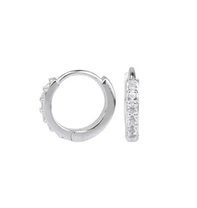 Zarcillo Aro Plata articulado Circonitas mini