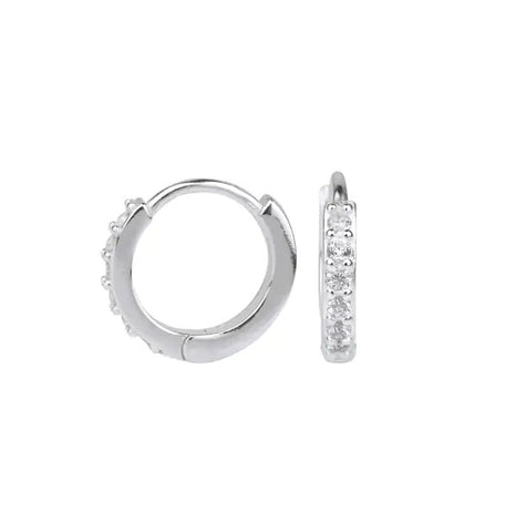 Zarcillo Aro Plata articulado Circonitas mini