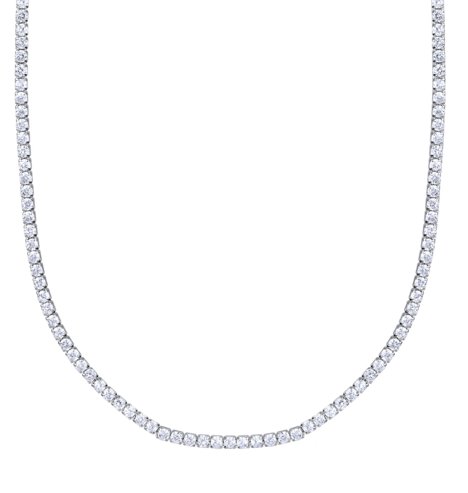 Collar Plata acabado Platino circonitas