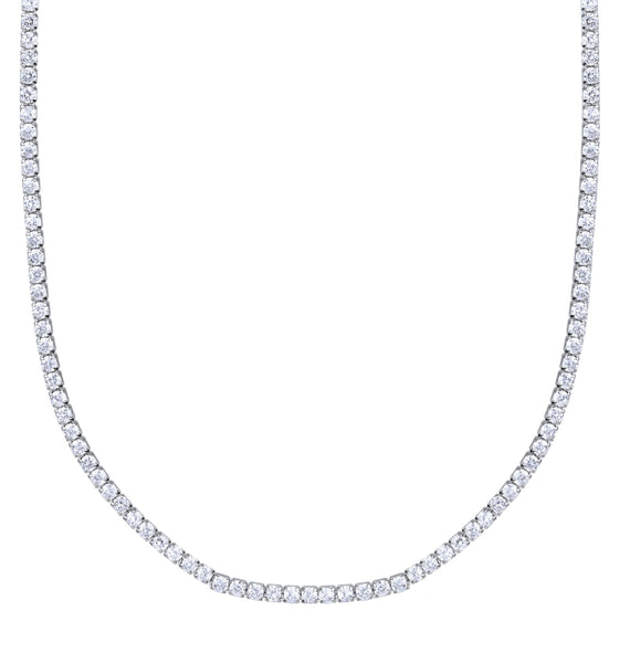 Collar Plata acabado Platino circonitas