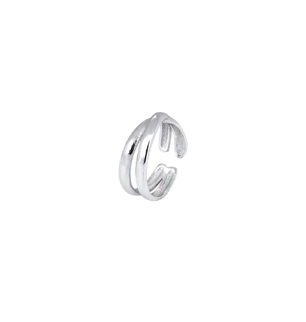 Zarcillo Plata Ear Cuff cruzado