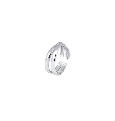 Zarcillo Plata Ear Cuff cruzado