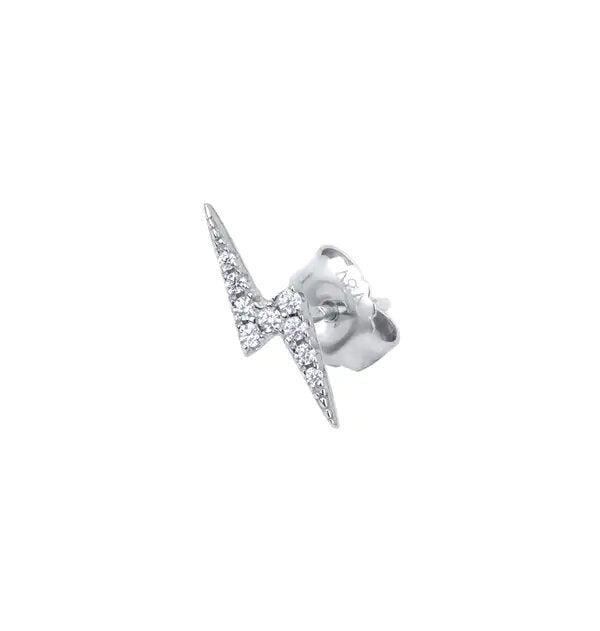 Zarcillo individual Plata rayo con circonitas