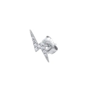 Zarcillo individual Plata rayo con circonitas