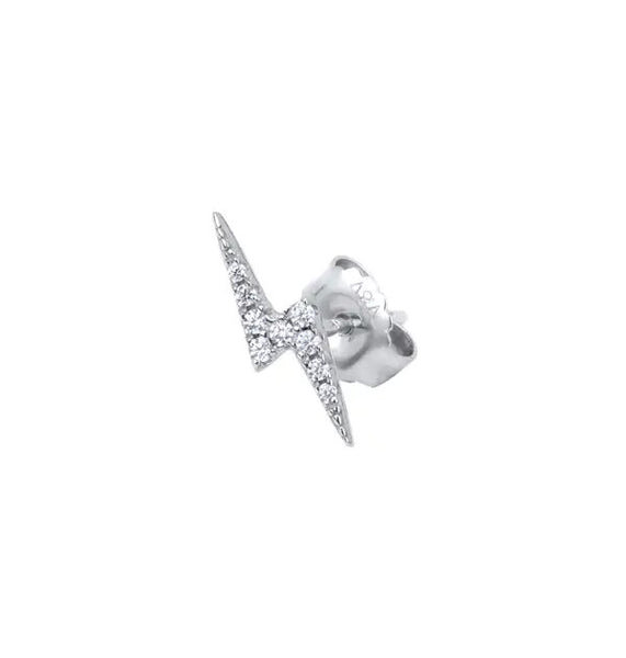 Zarcillo individual Plata rayo con circonitas