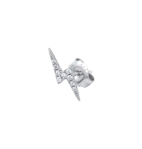 Zarcillo individual Plata rayo con circonitas