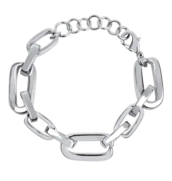 Pulsera acabado en Plata eslabones gruesos