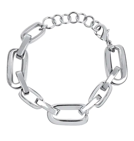Pulsera acabado en Plata eslabones gruesos