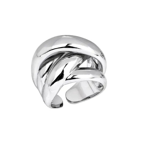 Anillo acabado en Plata ancho brillo