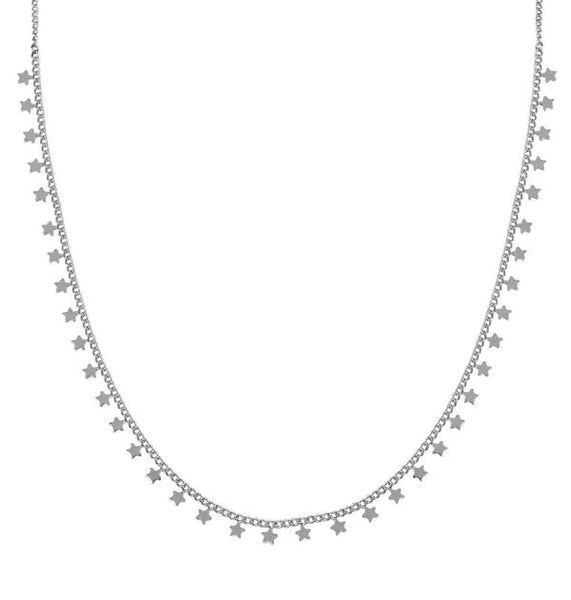 Collar acabado en Plata estrellas colgantes