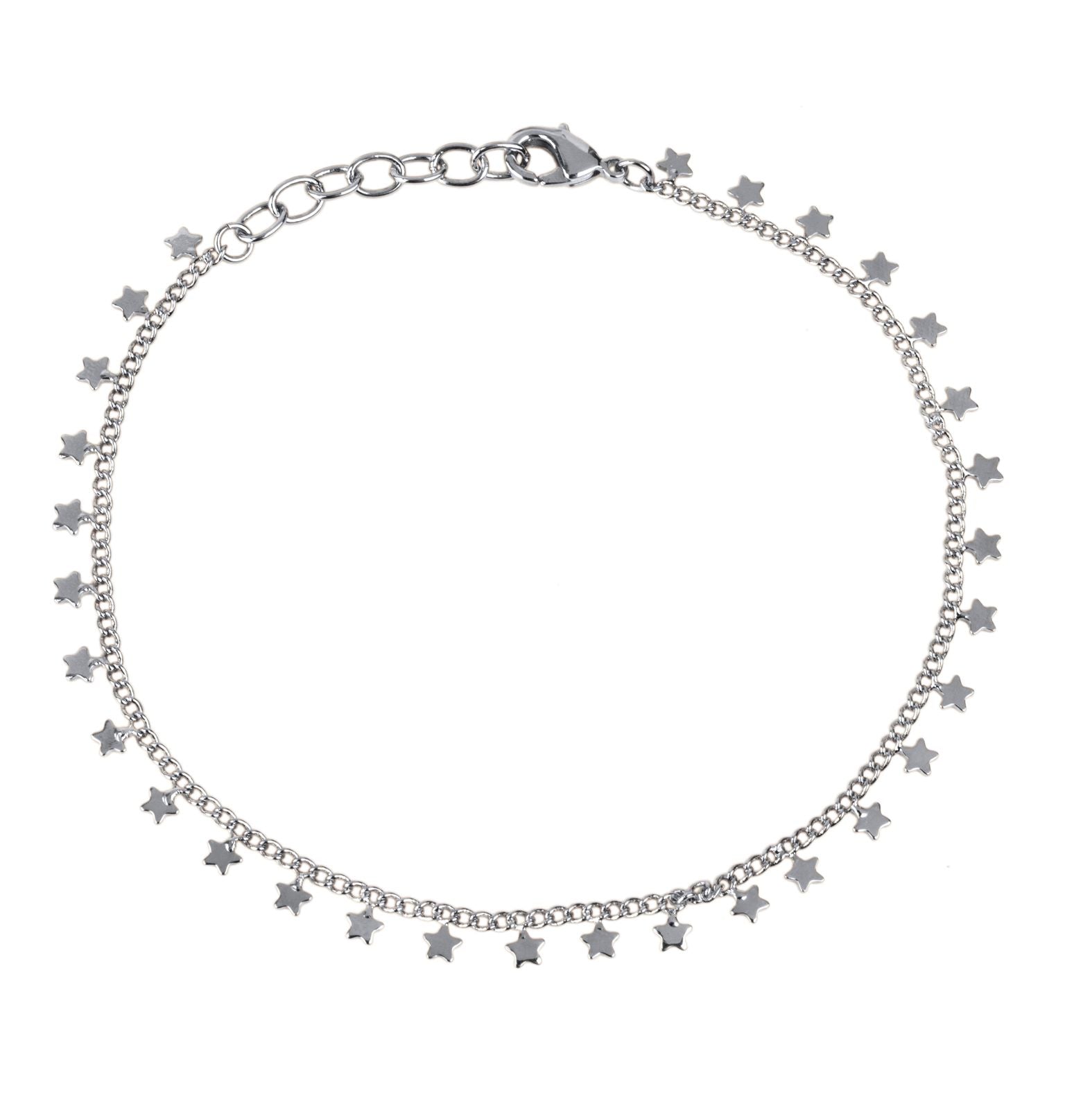 Tobillera Acabado en Plata Estrellas