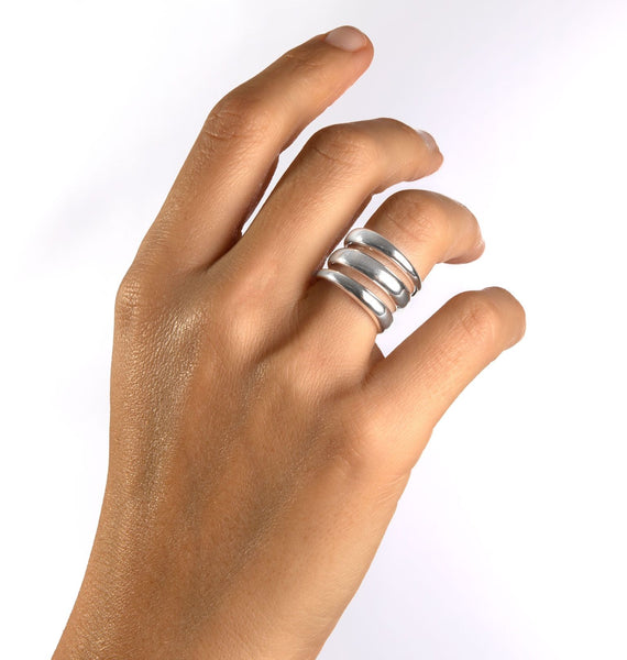 Anillo acabado Plata Tiras