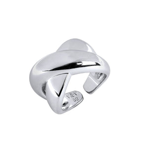 Anillo acabado Plata Tiras Anchas