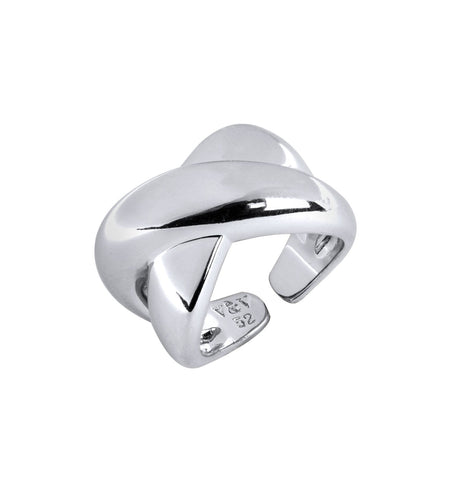 Anillo acabado Plata Tiras Anchas