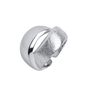 Anillo acabado Plata Tiras Brillo Rayado