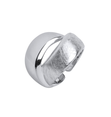 Anillo acabado Plata Tiras Brillo Rayado