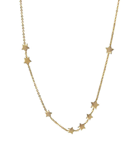Collar acabado en Oro 18 Kt estrellas intercaladas