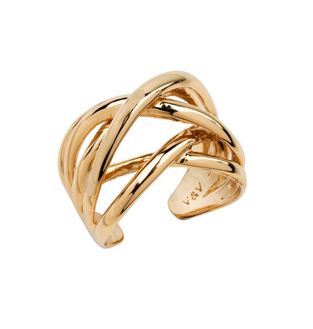 Anillo Acabado en Oro 18 Kl multitiras finas