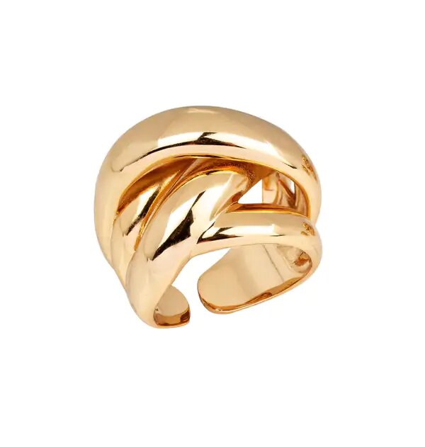 Anillo acabado en Oro 18 Kt ancho brillo
